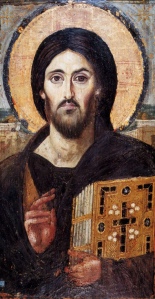 The oldest known icon of Christ Pantocrator, a 6th-century encaustic icon from Saint Catherine's Monastery, Mount Sinai. 